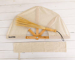 Набір для лазні та сауни Master  Віяло і масажний віник Розмір S