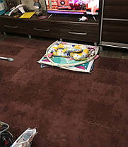 Модульне підлогове покриття м'яка підлога-пазл 60х60х1см плюшевий настил для підлоги коричневий SW-00002083, фото 4