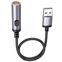 Портативний прикурювач запальничка Hoco UA30 USB Black