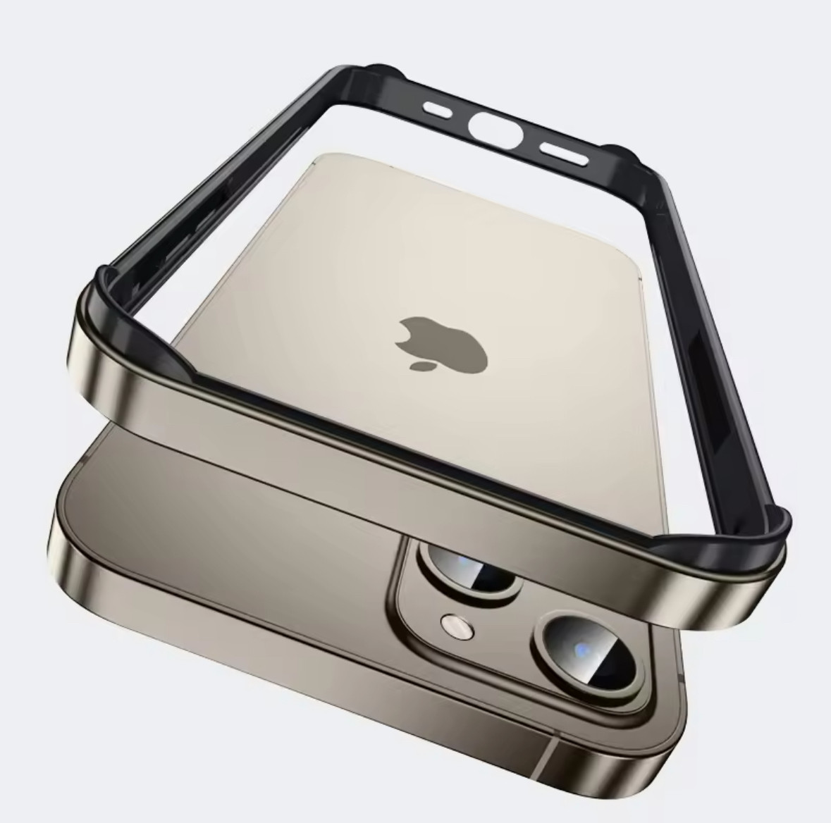 Бампер накладка для iPhone 12 Pro алюміній + силікон,  Titanium