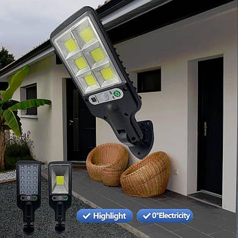 Вуличний ліхтар на сонячній батареї на стовп Sensor Street Lamp JY-616-4 / Світильник із датчиком руху