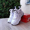 Жіночі зимові кросівки Nike M2K Tekno high winter White Black теплі з хутром високі Найк М2К Текно біло-чорні, фото 6