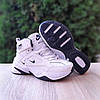 Жіночі зимові кросівки Nike M2K Tekno high winter White Black теплі з хутром високі Найк М2К Текно біло-чорні, фото 4