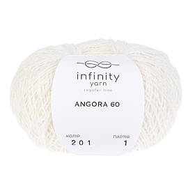 Вовняна пряжа (ангора-60) Infiniti Yarn, колір Білий