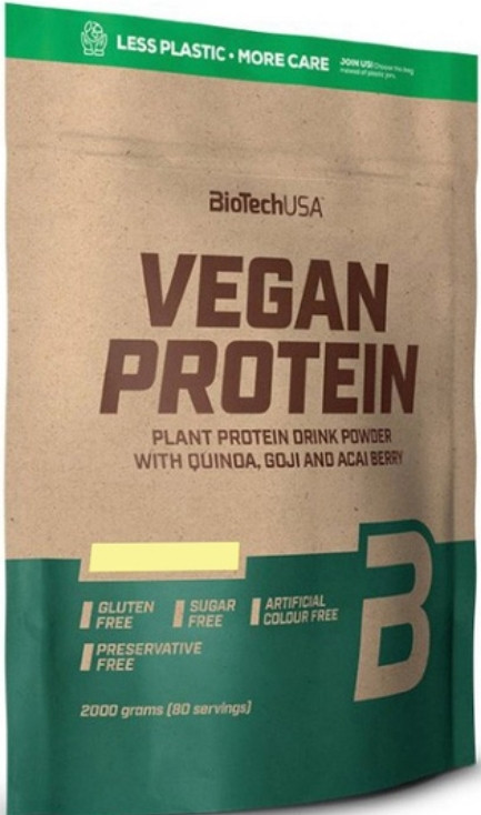 Рослинний протеїн BioTech Vegan Protein 2 kg ванільне печиво