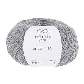 Вовняна пряжа (ангора-60) Infiniti Yarn, колір Сірий
