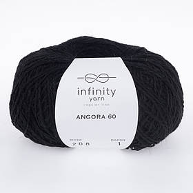 Вовняна пряжа (ангора-60) Infiniti Yarn, колір Чорний