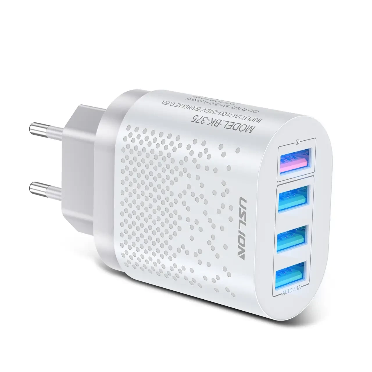 Зарядний пристрій для USLION 48 W 4xUSB Білий