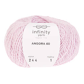 Вовняна пряжа (ангора-60) Infiniti Yarn, колір Ніжно-рожевий