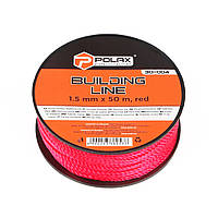 Шнур муляра Polax для будівельних робіт 1,5 мм х 50 м, червоний (30-004)