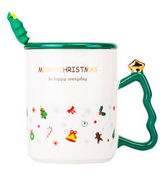 Кружка новорічна "Ялинка", 350 мл., кераміка., колір - білий