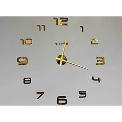 Годинник настінний наклейка ZH22008GD (золото,хром, білий)