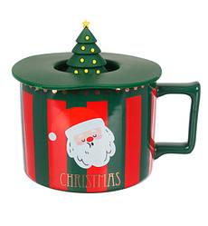 Кружка новорічна "Санта", 350 мл., кераміка., колір - червоно-зелений