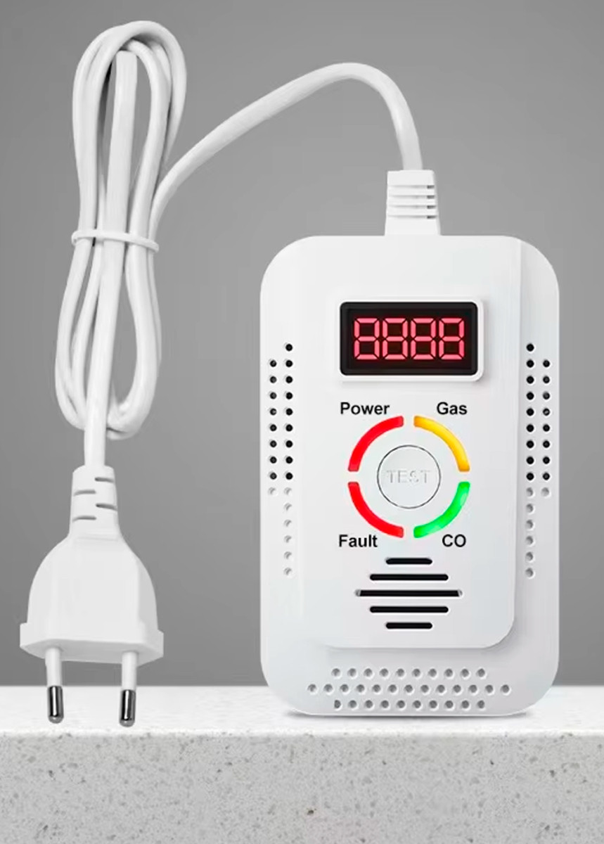 Комбінований датчик 2в1 ProGaz природного газу (метан, пропан) + чадного газу СО з сиреною та дисплеєм ACJ-908, фото 1