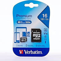 Verbatim 44082 16 ГБ, клас 10 Micro SDHC з адаптером