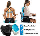 Подушка для сидіння гелева з ефектом пам'яті 45х35х7 см Ортопедична подушка на стілець, фото 8