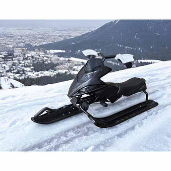 Дитячий снігокат з м'яким сидінням Snow racer, кермові санки з гальмом, різні кольори