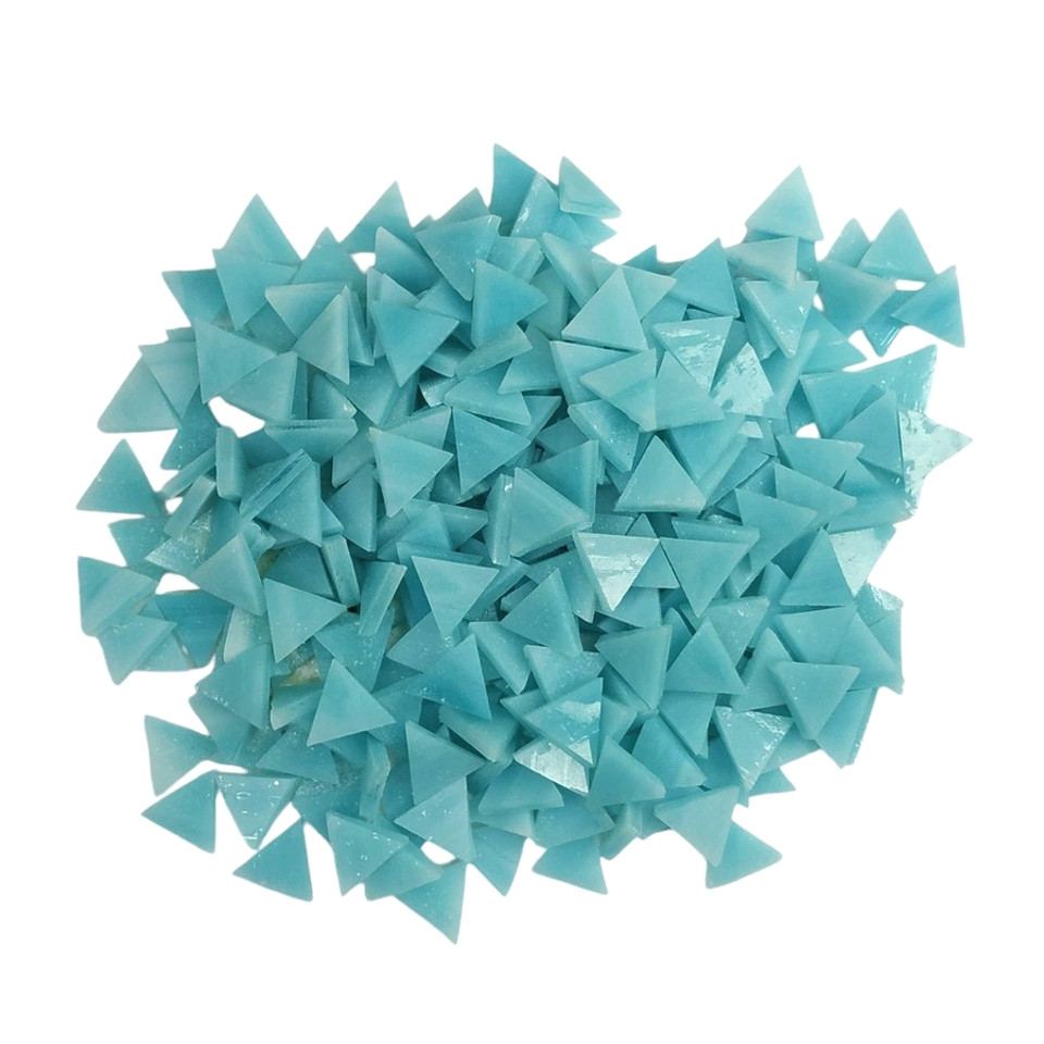 Набір шматочків мозаїки слюда форма ТРИКУТНИК 200 грам 240 шт колір Блакитний, фото 1