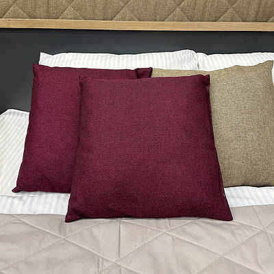 Подушка (40x40х12 см) декоративна Decorator Мальмо, колір бордовий (84-084)