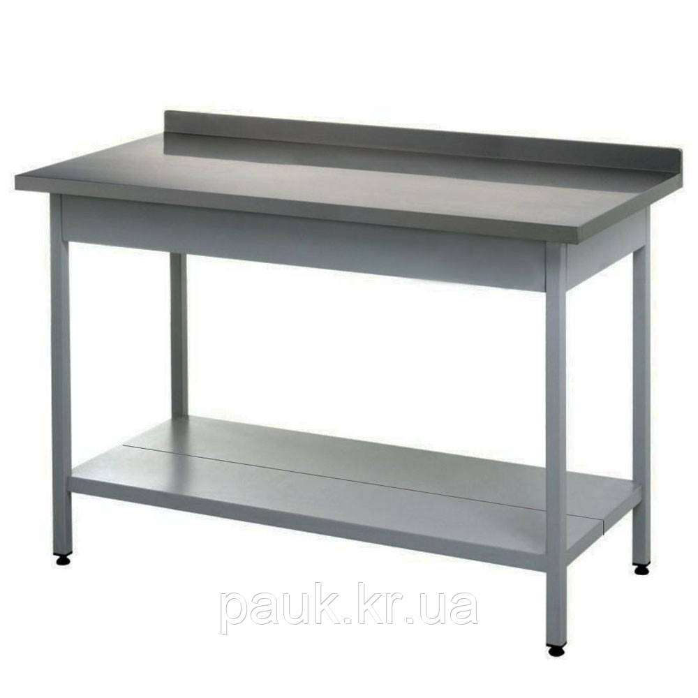 Металевий стіл 600х1700 мм СВ-4.1, виробничий стіл, кухонний стіл на виробництво, сталевий виробничий стіл на професійну кухню, фото 1