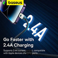 Кабель Baseus для Айфону Unbreakable USB-A to Lightning 480Mbps 2m Stellar White, фото 9