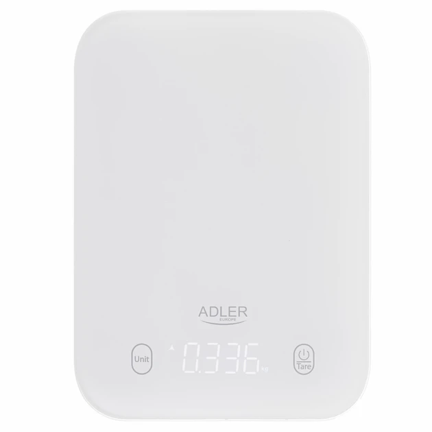 Ваги кухонні Adler AD 3181 (до 10 кг, г, фунт, тара, компактні, скляна плоска платформа)