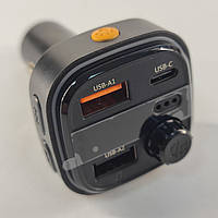 FM-трансмиттер XO BCC08 автомобільний зарядний пристрій MP3/PD/2USB/3,1A Чорний