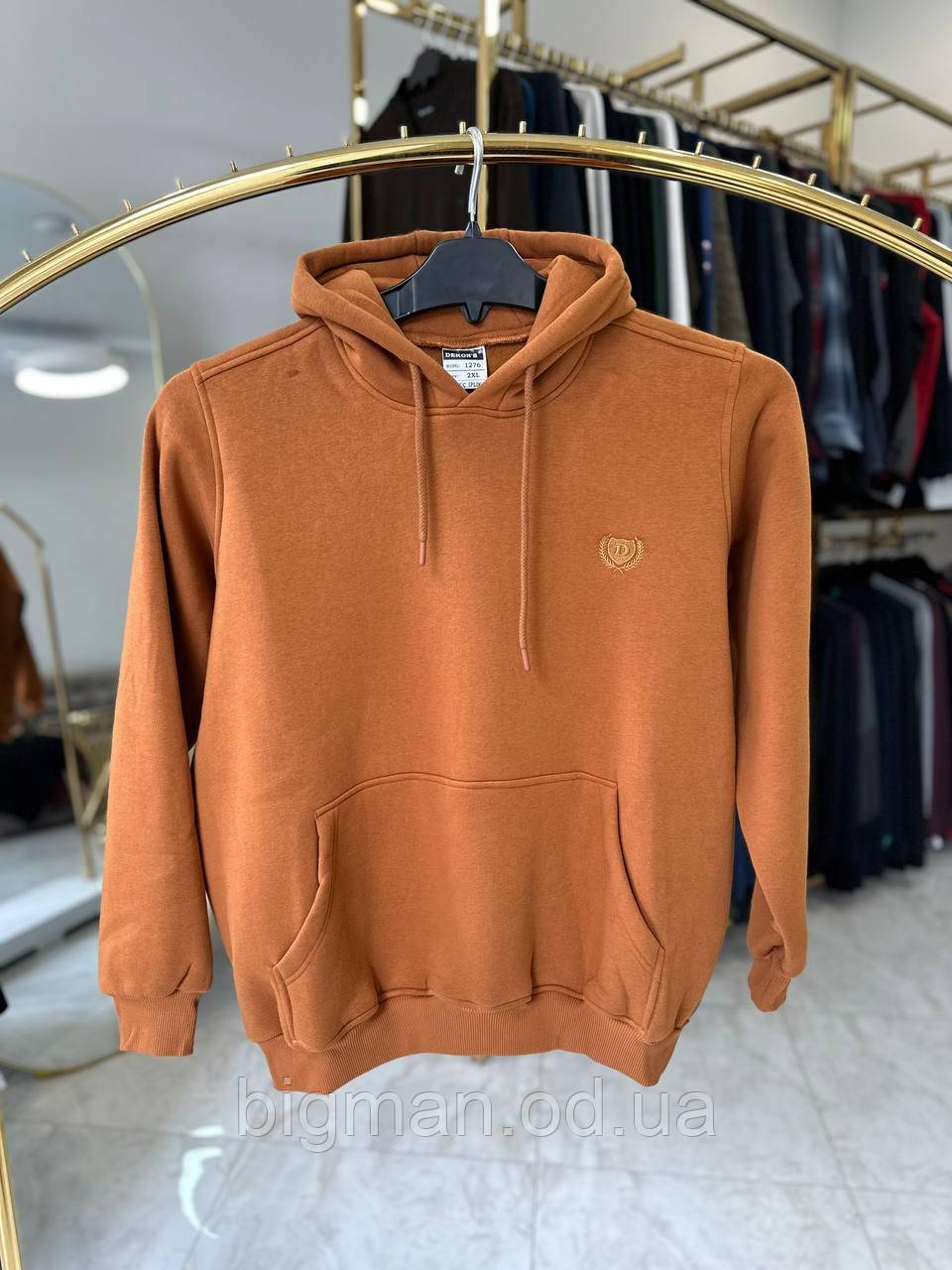 Чоловічий худі на флісі Dekons 1276 (батал) 2-6XL гірчичний