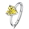 Комплект срібних прикрас з жовтим сердечком 925 проби Yellow Heart Set сережки, підвіска, кільце, фото 5