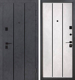 Вхідні двері Булат Ультра, модель 535. Колір: бетон антрацит/бетон сніжний