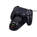 Зарядна док-станція DOBE ТР4-889 для джойстиків PS4 Slim Pro подвійна підставка тримач зарядний пристрій, фото 4
