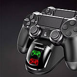Зарядна док-станція DOBE ТР4-889 для джойстиків PS4 Slim Pro подвійна підставка тримач зарядний пристрій, фото 2