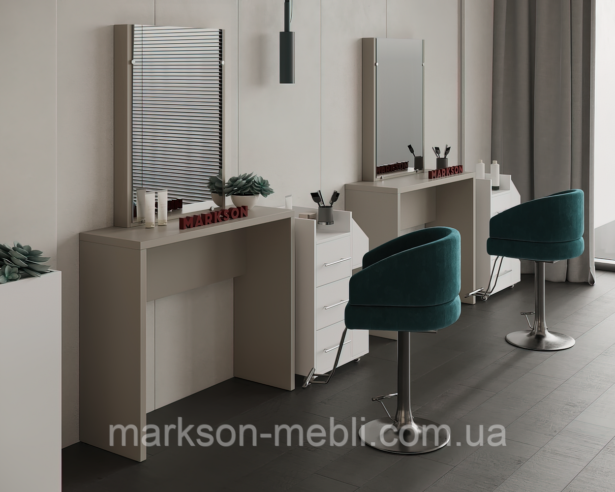 Робоче місце перукаря М413, стіл з подвійного ламінованого ДСП, фото 1