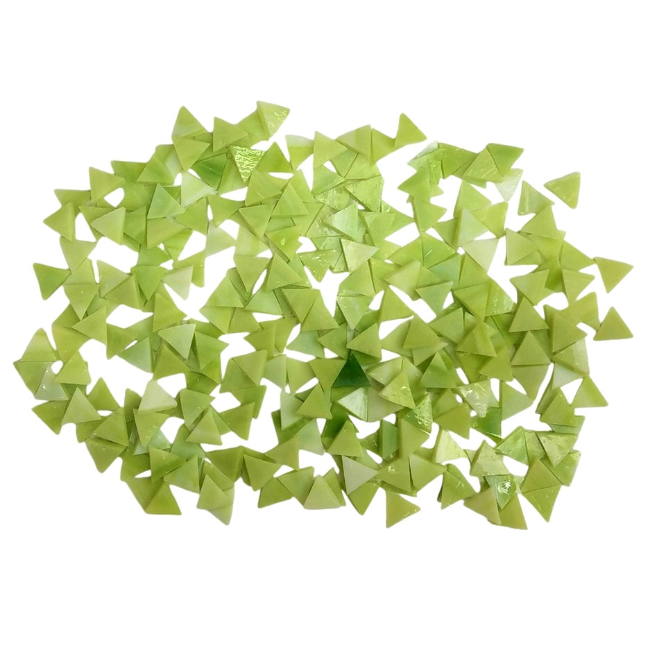 Набір шматочків мозаїки слюда форма ТРИКУТНИК 200 грам 240 шт колір Салатовий, фото 1
