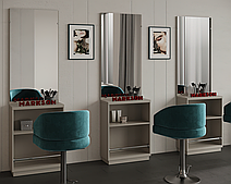 Робоче місце перукаря М414 з підставкою для ніг клієнта