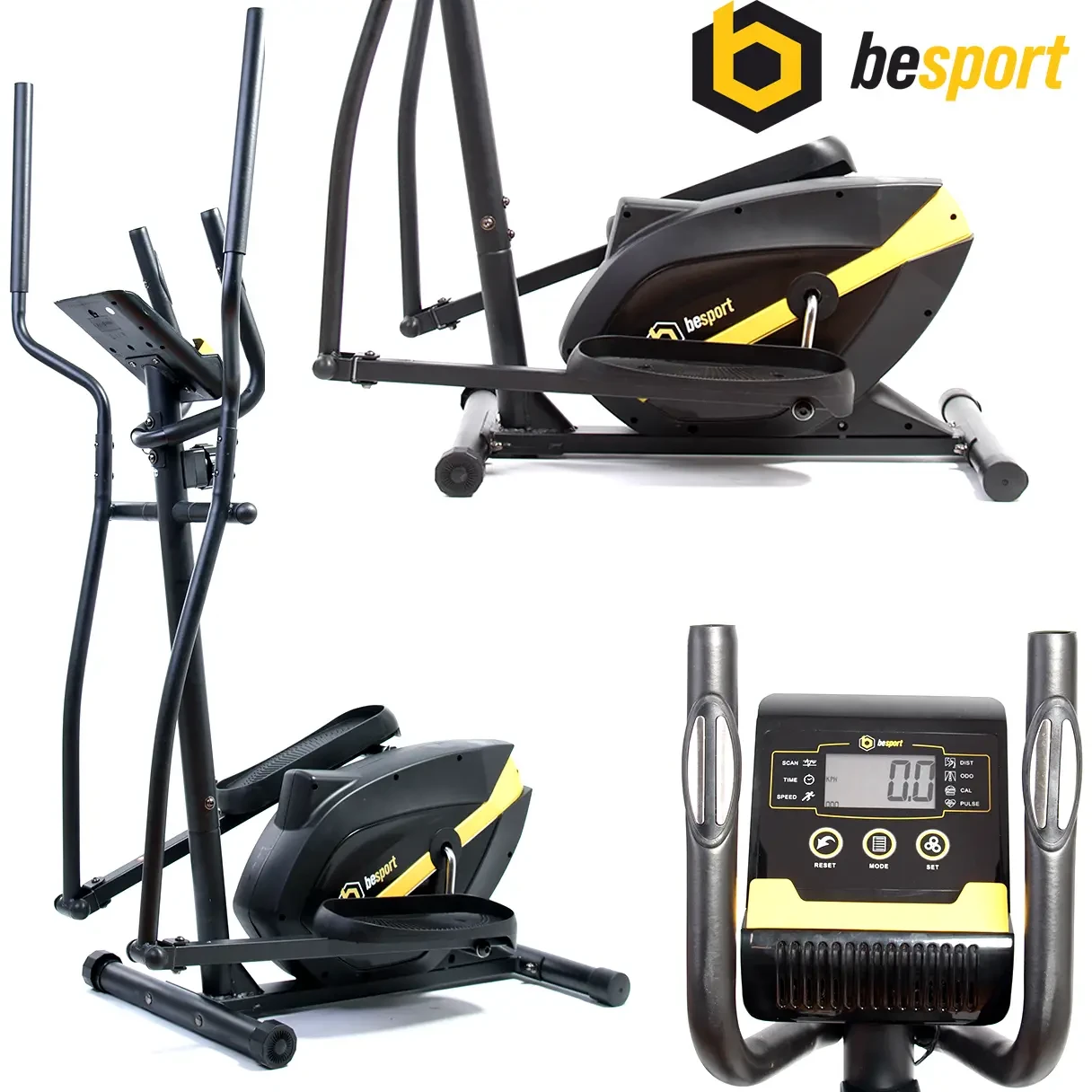 Орбітрек магнітний Besport BS1006E HUNTER. До 125 кг. Чорно-жовний. Для дому.. Для похудання