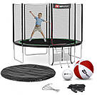 Батут Hop-Sport 10ft (305 см) чорно-зелений із зовнішньою сіткою (4 ноги). Для дома з сіткою, фото 6