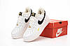 Чоловічі зимові кросівки Nike Air Force 1 Low Winter All White Black Найк Аїр Форс білі шкіра хутро, фото 8