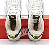 Чоловічі зимові кросівки Nike Air Force 1 Low Winter All White Black Найк Аїр Форс білі шкіра хутро, фото 9