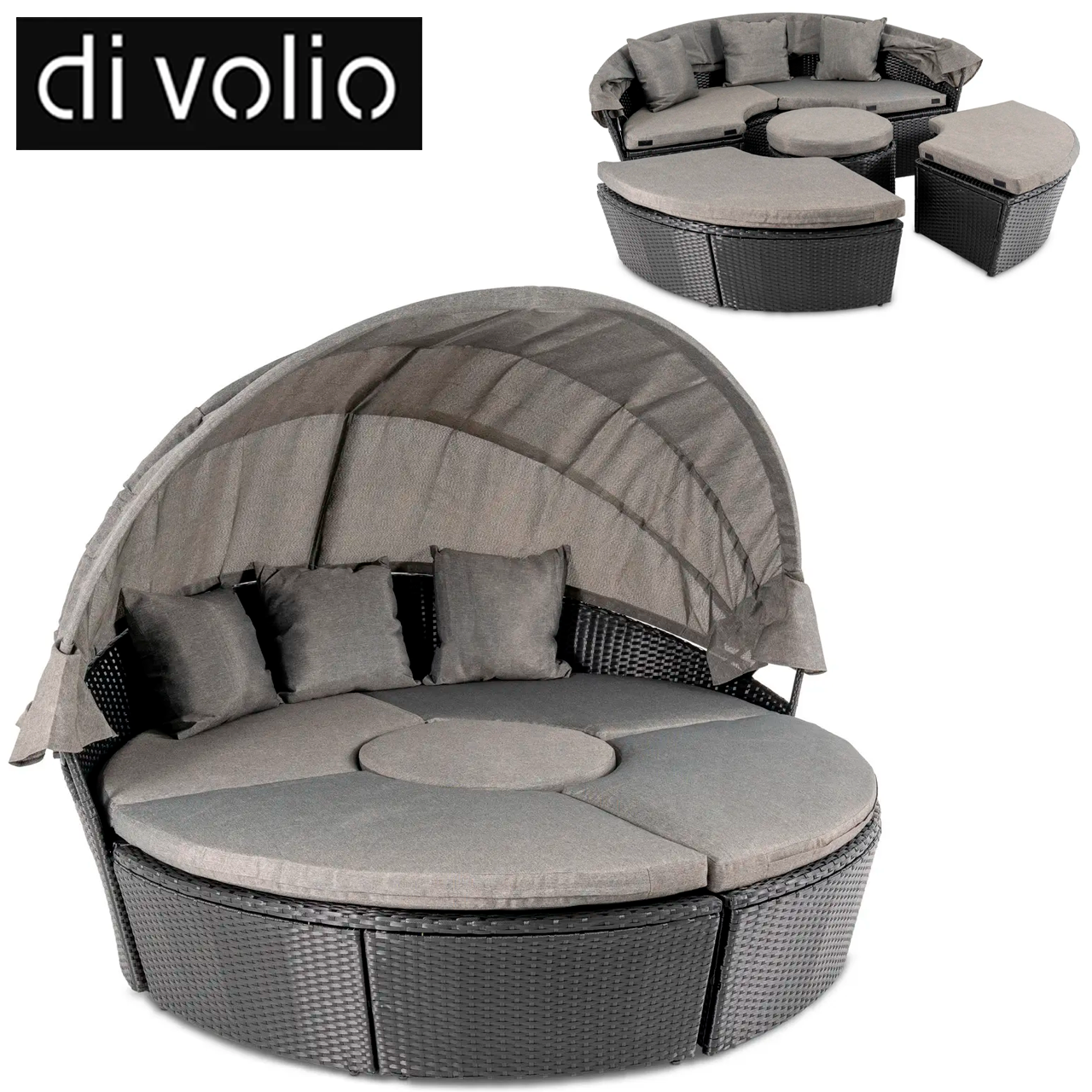 Садові меблі Di Volio MILANO чорно-сіра. Для терас