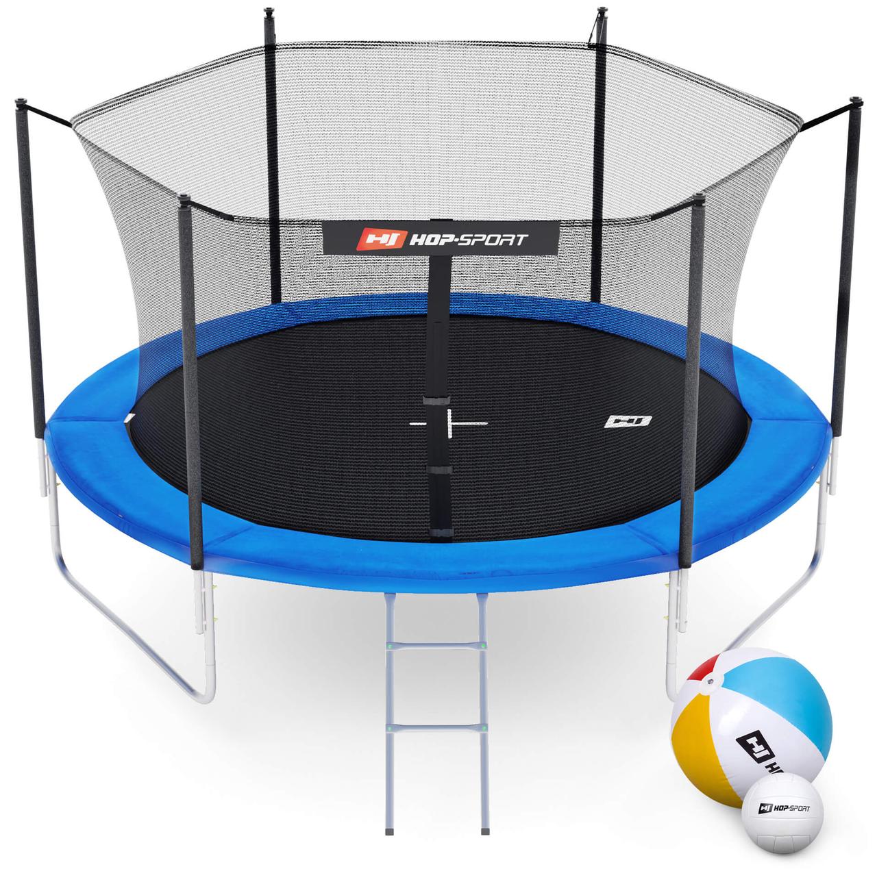 Батут Hop-Sport 10ft (305 см) синій із внутрішньою сіткою. Для дома з сіткою