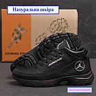 Теплі зимові черевики з натуральної шкіри з натуральним хутром DJ Step Black високі зимові шкіряні кросівки з хутром, фото 2