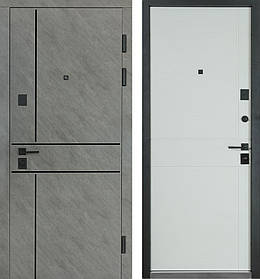 Вхідні двері Булат Ультра, модель 540/249. Колір: зріз каменю/білий матовий гладкий