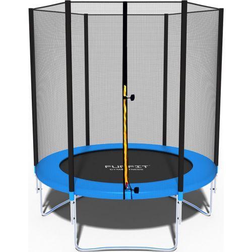 Батут Funfit 6ft (183 см) синій із зовнішньою сіткою. Для дома з сіткою