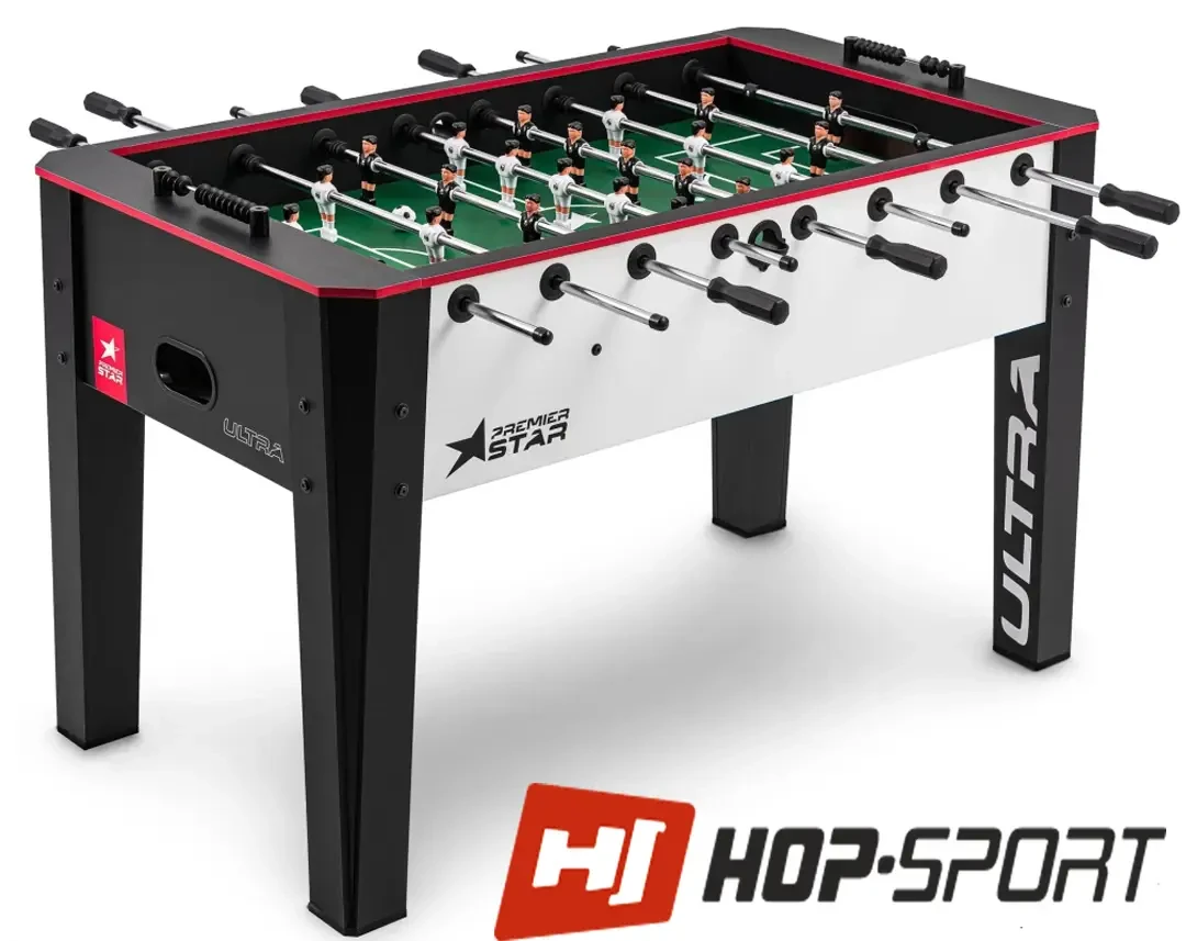 Настільний футбол Hop-Sport Ultra чорно-білий. Великий