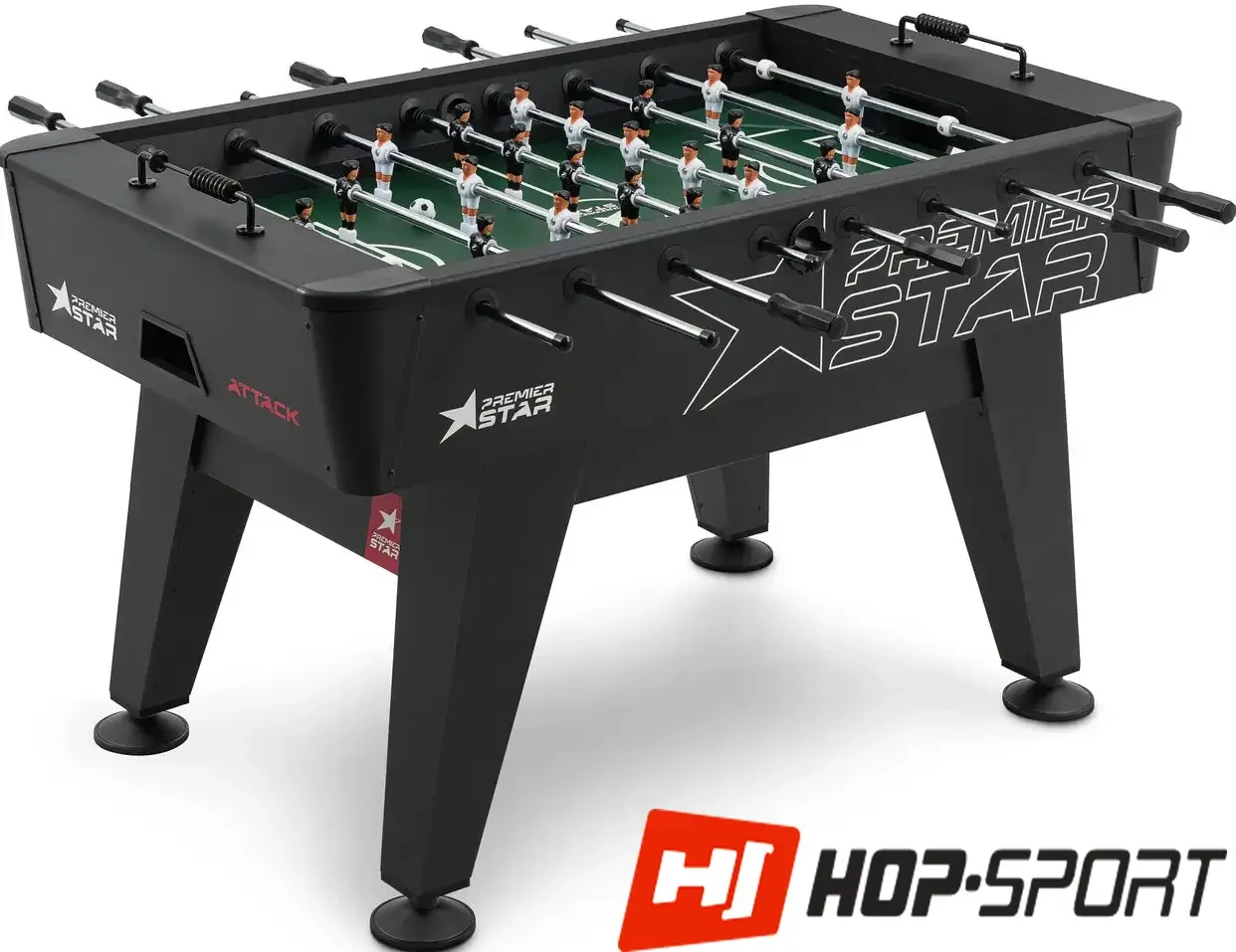 Настільний футбол Hop-Sport Attack Чорний . Гарантія 2 роки. Великий