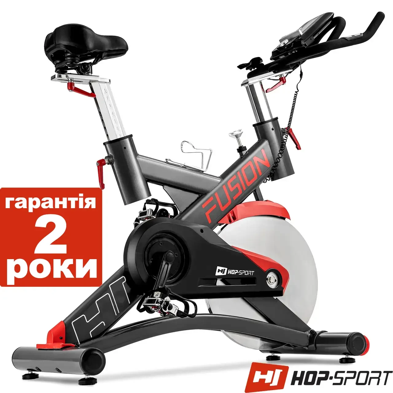 Спинбайк Hop-Sport HS-075IC Fusion До 150 кг. Маховик 24 кг.. З монітором, фото 1