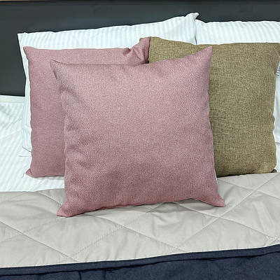 Подушка (40x40х12 см) декоративна Decorator Мальмо, колір пудровий (84-086)