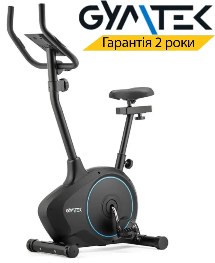 Велотренажер магнітний Gymtek XB1400. До 150 кг. Чорно-Синий. Вертикальний.. З монітором