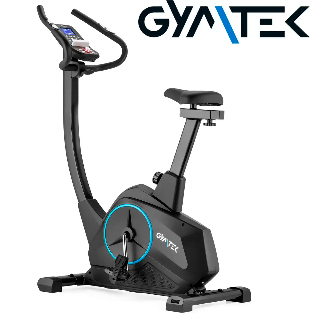 Велотренажер електромагнітний Gymtek XB4000. До 150 кг. Чорно-синій. Вертикальний.. З монітором